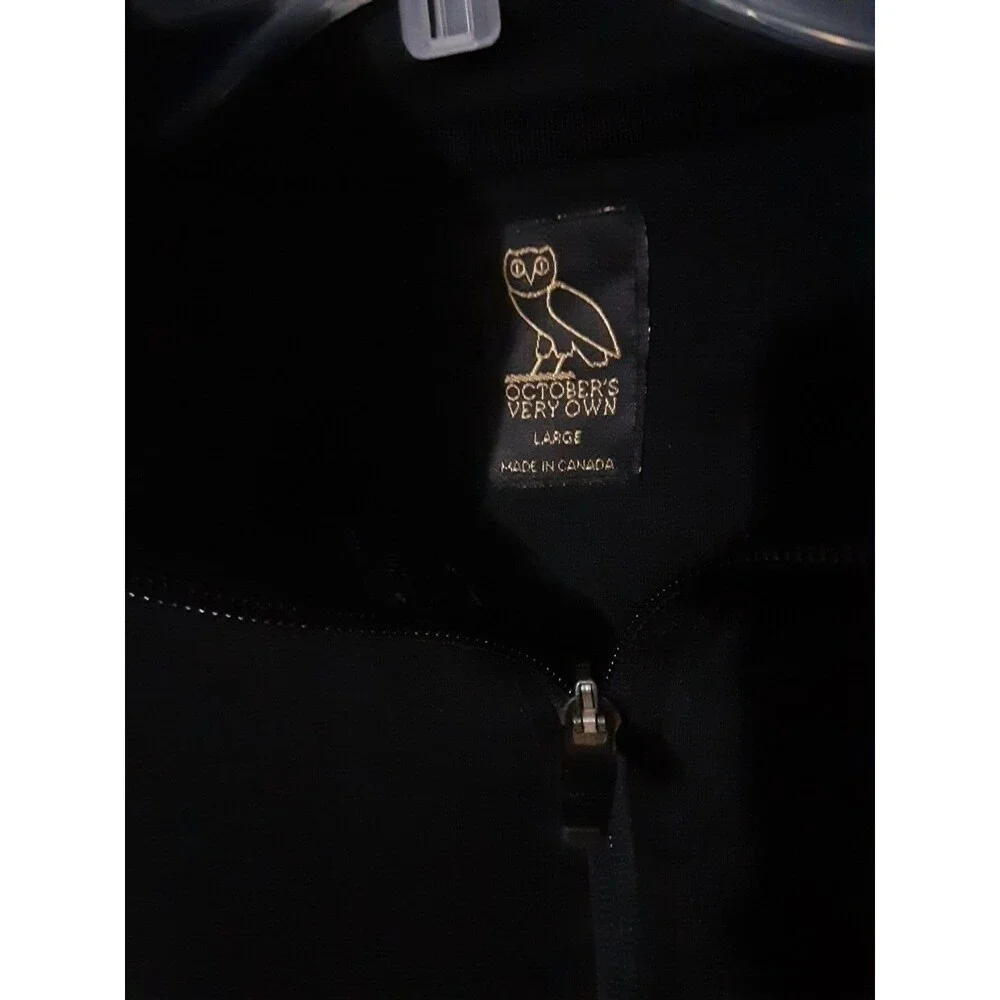 OVO Octobers Very Own Drake Mens Size L Black Zip Up Track Jacket Canada Owl